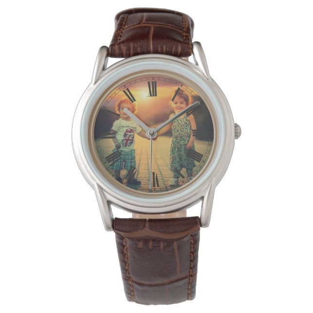 Reloj De Pulsera Crea tu propia familia de fotos Personalizado Keep (Anverso)