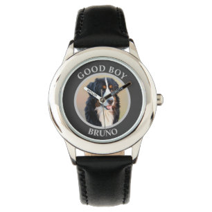 Reloj De Pulsera Crea tu propio retrato Mascota foto gris moderno