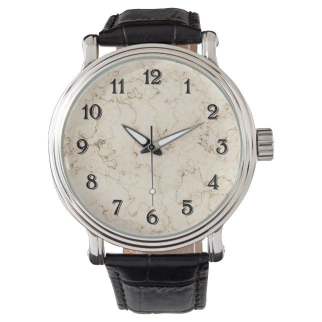 Reloj De Pulsera Cream Faux Marble (Anverso)