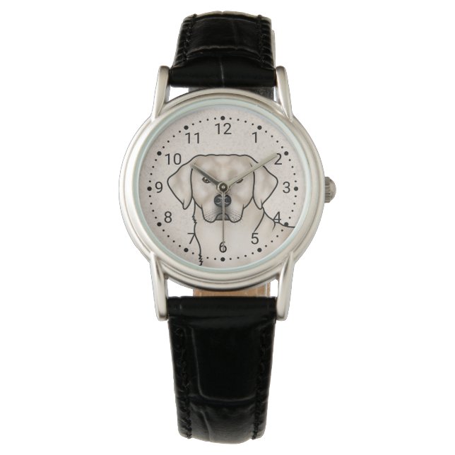 Reloj De Pulsera Cream Labrador Recuperador Retrato Cute de Perro d (Anverso)