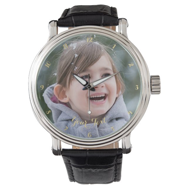 Reloj De Pulsera Crear foto Personalizado Padres Día de los hombres (Anverso)