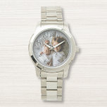 Reloj De Pulsera Crear su propia foto Personalizado<br><div class="desc">Decorativo elegante diseño de reloj minimalista moderno personalizable con tu foto, imagen o logotipo personalizado. Añade tu foto, diseño o arte favorito para crear algo realmente único. Para editar esta plantilla de diseño, haga clic en el botón 'Cambiar' y cargue su propia imagen como se muestra arriba. ¡Trate o haga...</div>