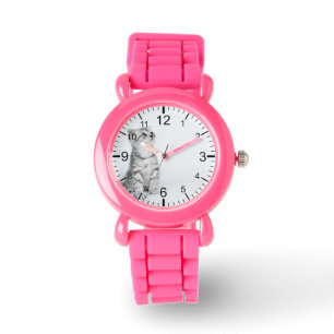 Reloj De Pulsera Crear su propio Mascota Personalizado Foto Rosa