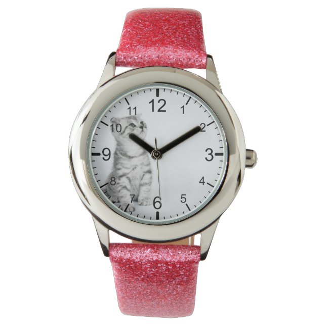 Reloj De Pulsera Crear su propio Mascota Personalizado Foto Rosa (Anverso)
