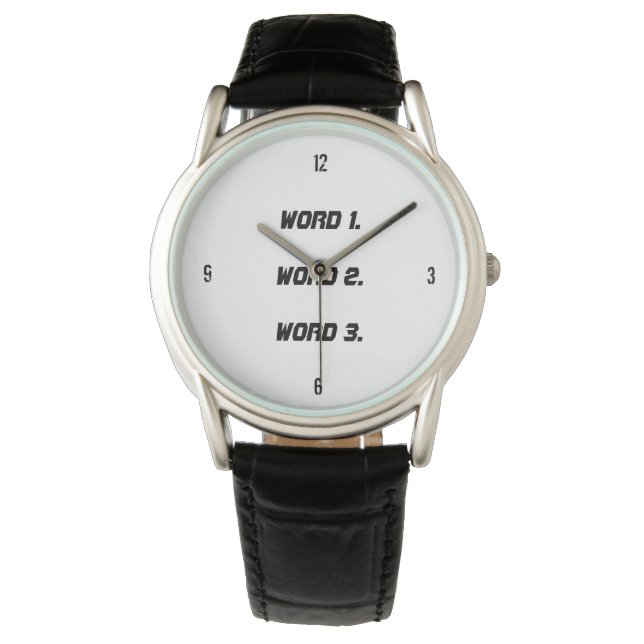 Reloj De Pulsera Crear texto personalizado expresión simple de tres (Anverso)