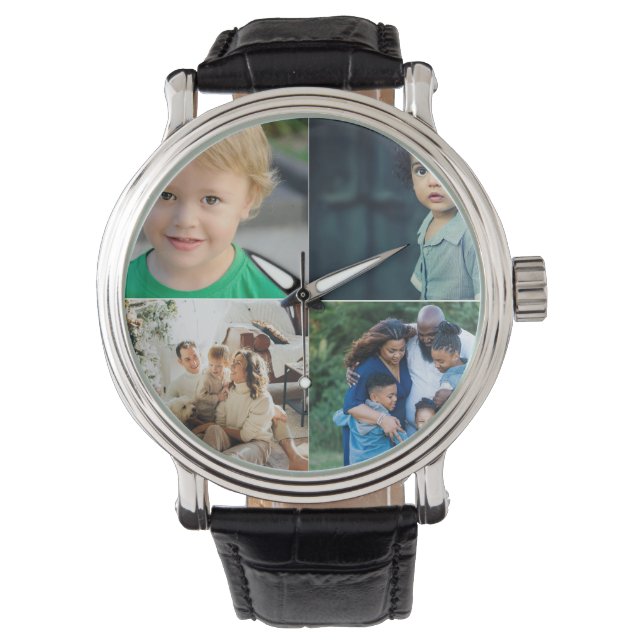 Reloj De Pulsera Create Your Own 4 Photo Collage (Anverso)