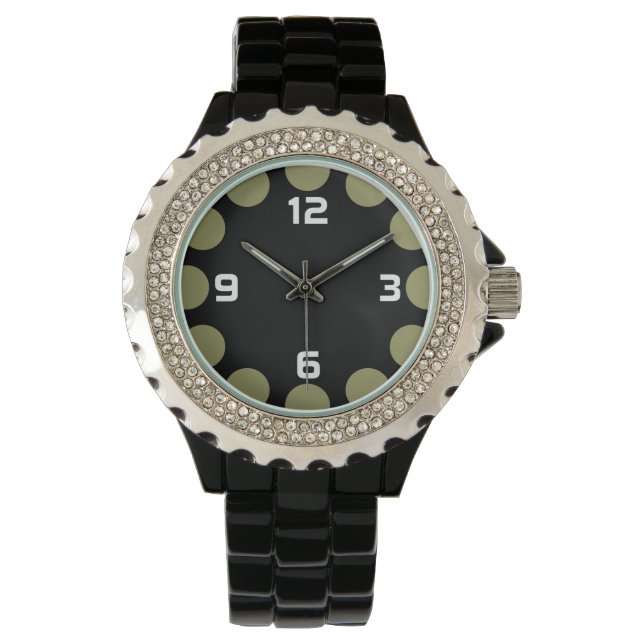 Reloj De Pulsera Creciente color - Caqui en negro (Anverso)