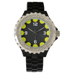 Reloj De Pulsera Creciente de color - Amarillo sobre negro