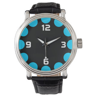 Reloj De Pulsera Creciente de color - Azul cielo sobre negro
