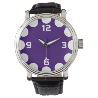 Reloj De Pulsera Creciente de color - Blanco sobre morado profundo