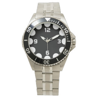 Reloj De Pulsera Creciente de Color - Blanco sobre Negro