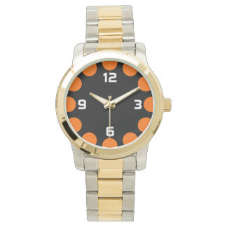 Reloj De Pulsera Creciente de Color - Naranja sobre Negro