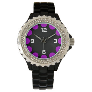 Reloj De Pulsera Creciente de color - Púrpura sobre negro