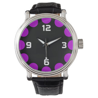 Reloj De Pulsera Creciente de color - Púrpura sobre negro