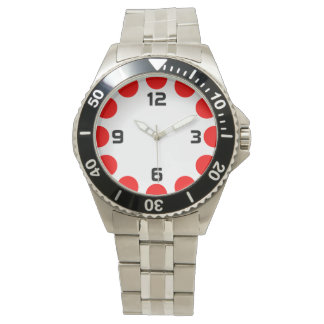 Reloj De Pulsera Creciente de Color - Rojo sobre Blanco