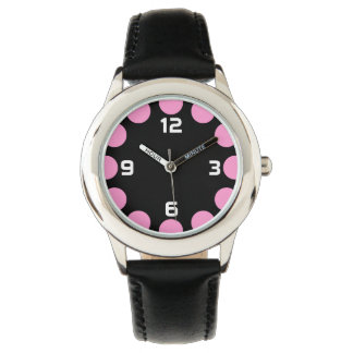 Reloj De Pulsera Creciente de color - Rosa sobre negro