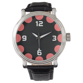 Reloj De Pulsera Creciente de color - Rosa tropical en negro