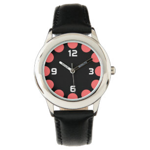 Reloj De Pulsera Creciente de color - Rosa tropical en negro