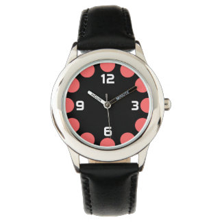 Reloj De Pulsera Creciente de color - Rosa tropical en negro