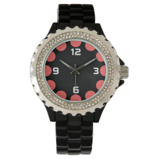 Reloj De Pulsera Creciente de color - Rosa tropical en negro