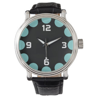 Reloj De Pulsera Creciente de color - Verde azul sobre negro