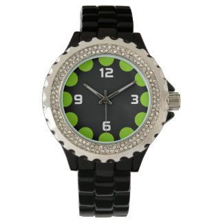 Reloj De Pulsera Creciente de color - Verde marciano sobre negro