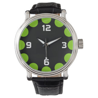 Reloj De Pulsera Creciente de color - Verde marciano sobre negro