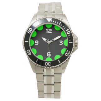 Reloj De Pulsera Creciente de color - Verde sobre negro