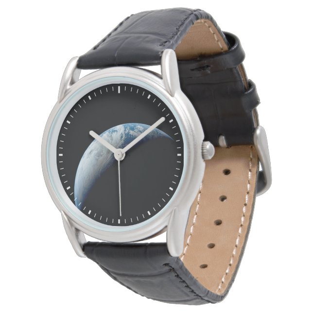 Reloj De Pulsera Creciente Tierra Tomada De La Misión Apolo 4. (Angular)