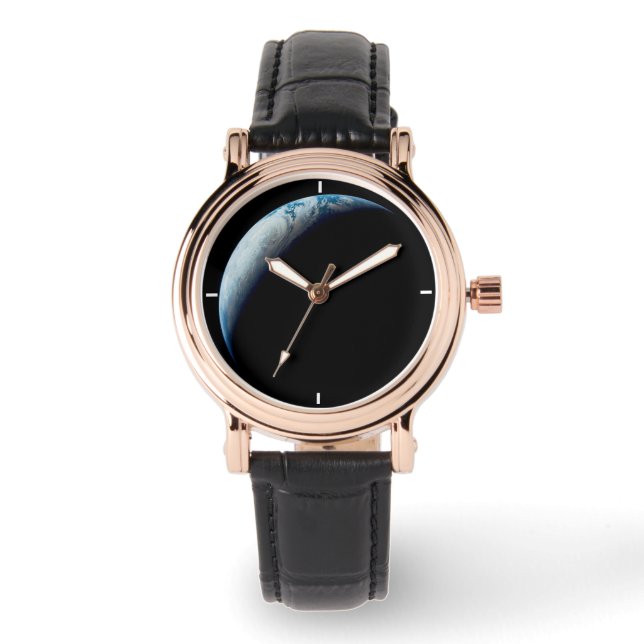 Reloj De Pulsera Creciente Tierra Tomada De La Misión Apolo 4. 2 (Anverso)