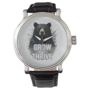 Reloj De Pulsera Crecimiento majestuoso Arte de oso negro