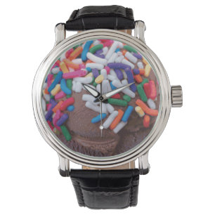 Reloj De Pulsera Crema de hielo de chocolate oscuro con salpicadura
