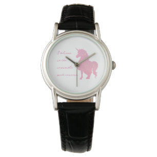 Reloj De Pulsera Creo en el unicornio rosa invisible.