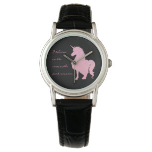 Reloj De Pulsera Creo en el unicornio rosa invisible.