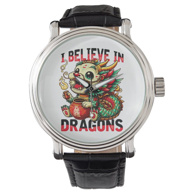 Reloj De Pulsera Creo en los dragones: Celebración del Año Nuevo Ch (Anverso)