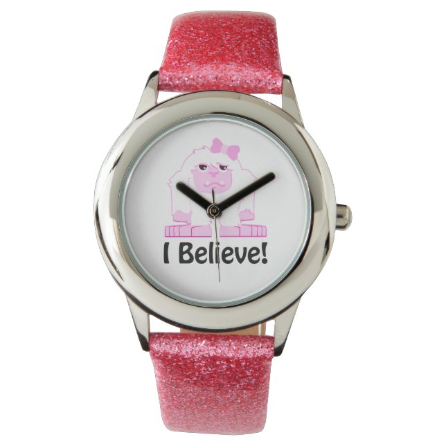 Reloj De Pulsera Creo que el Personalizado Chica Yeti (Anverso)