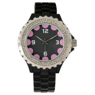 Reloj De Pulsera Crescent Color - Rosa sobre Negro