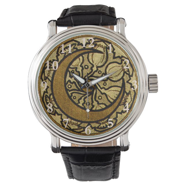 Reloj De Pulsera Crescent Moon Mucha Zodiac (Anverso)