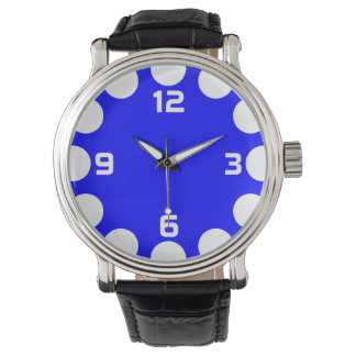 Reloj De Pulsera Crescente de Color - Blanco sobre Azul