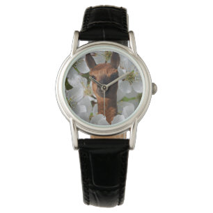 Reloj De Pulsera Cría de Alpaca Marrón Lanuda,