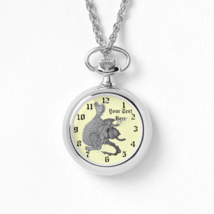 Reloj De Pulsera criatura mítica y fantasiosa dragón gris lindo