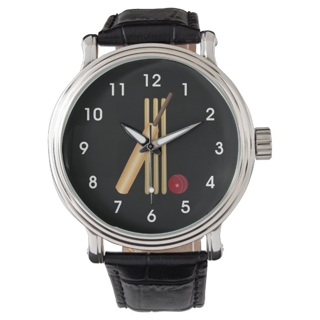 Reloj De Pulsera Cricket - Wicket, Bat y Ball (Anverso)
