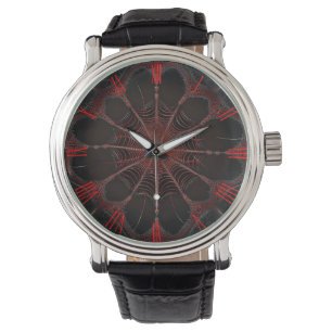 Reloj De Pulsera Crimson Web: Baile fractal con la araña de la espa