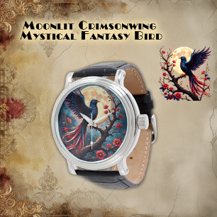 Reloj De Pulsera Crimsonwing bajo la luz de la luna – Ave de fantas