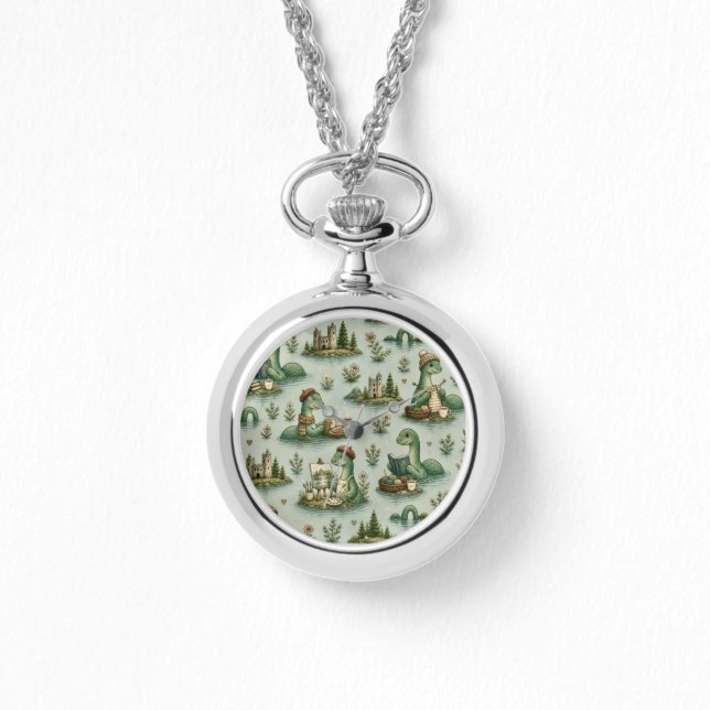 Reloj De Pulsera Criptídeos Acogedores Nessie Monstruo del Lago Nes (Anverso)