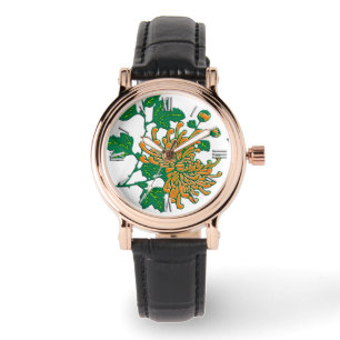 Reloj De Pulsera crisantemos araña chinos - naranja claro