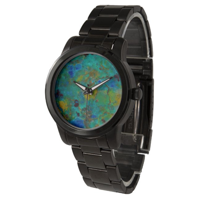 Reloj De Pulsera Crisocola de Blue Cliff (Angular)