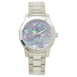 Reloj De Pulsera Cristal Geode Opalescente - Púrpura/Azul,