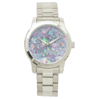 Reloj De Pulsera Cristal Geode Opalescente - Púrpura/Azul,