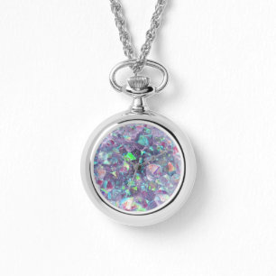 Reloj De Pulsera Cristal Geode Opalescente - Púrpura/Azul,